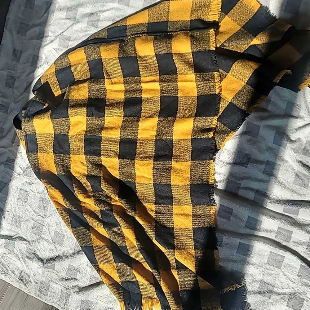 Mustard Plaid Poncho